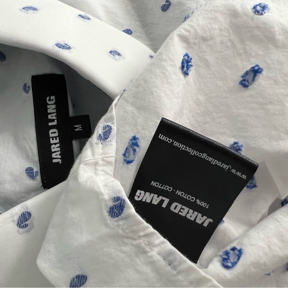 Jared Lang Men Button Down Short Sleeve Paisley Floral Embroidered Shirt Top M - Picture 8 of 9